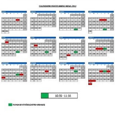 Nuevo calendario Punto Limpio Móvil. En vigor a partir del 19 de Marzo.
